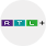 rtl+ logo auf grauem Kreis